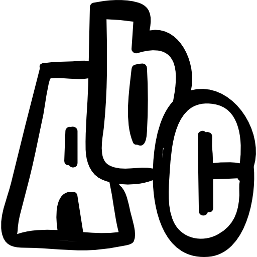 letras dibujadas a mano abc  icono