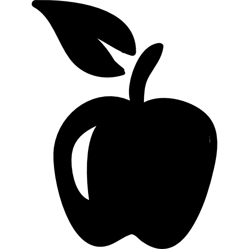 fruta dibujada a mano de manzana  icono