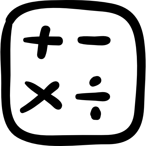 Кнопка калькулятора рисованной знаки  иконка