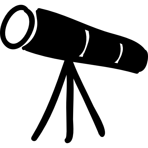Telescope hand drawn tool  icon