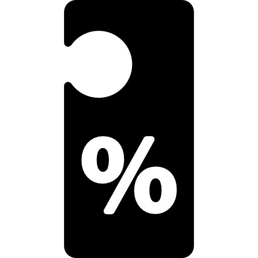 porcentaje de etiqueta comercial para colgar  icono