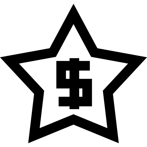 contorno a stella con simbolo del dollaro all'interno  icona