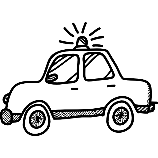 coche con luz de alarma encendida Others Hand drawn detailed icono