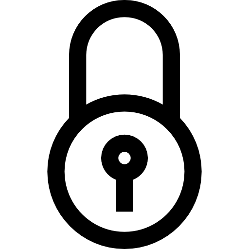 E commerce locked rounded padlock security tool  icon