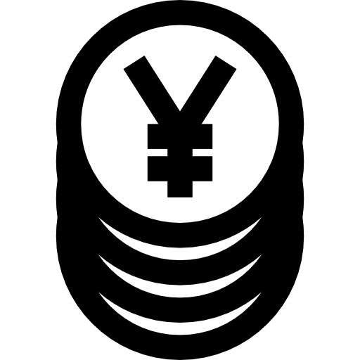 pila de monedas de yenes  icono