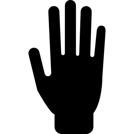 silueta de la mano  icono