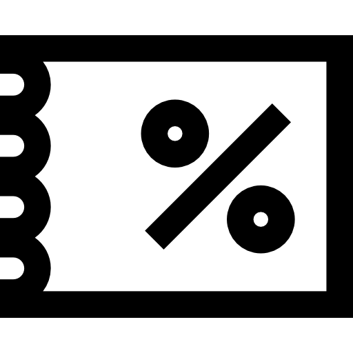 biglietto commerciale a percentuale  icona
