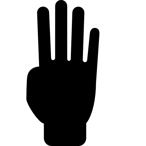 contando con quattro dita della silhouette della mano  icona