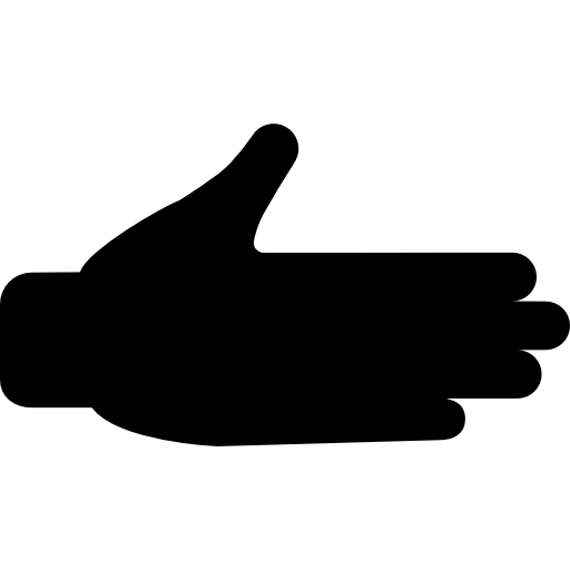 posizione del palmo aperto della silhouette della mano  icona