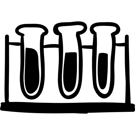 Test tubes hand drawn tools  icon