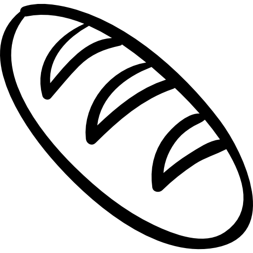 esquema de pan baguette  icono