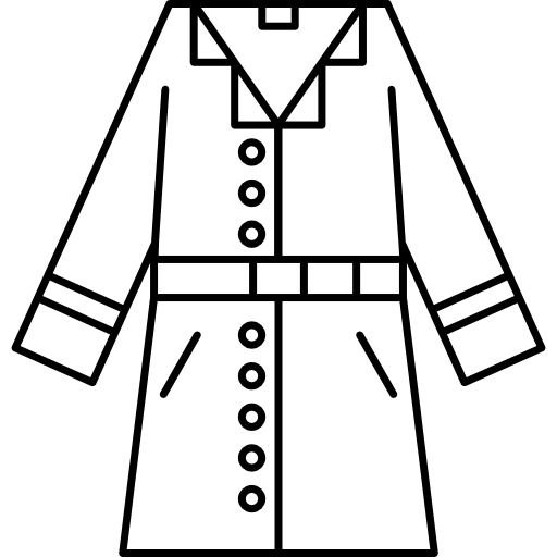 chaqueta de paño de moda de contorno largo  icono
