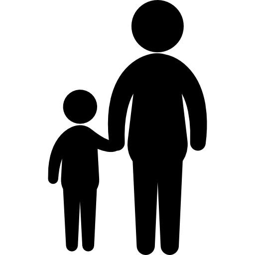 Mother and son silhouettes  icon