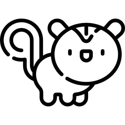 ardilla Kawaii Lineal icono