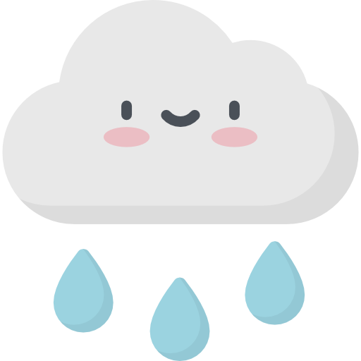 雨 Kawaii Flat icon