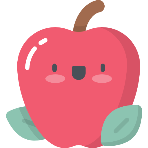 яблоко Kawaii Flat иконка