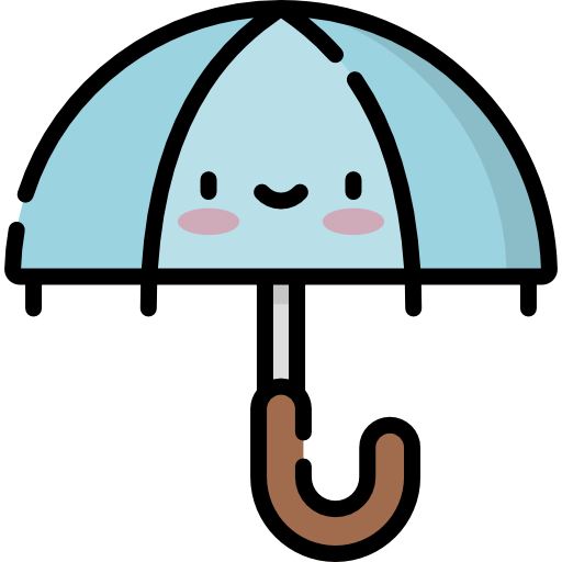 우산 Kawaii Lineal color icon