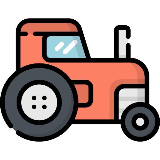 Трактор Kawaii Lineal color иконка