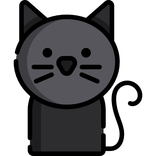 gato negro Special Lineal color icono