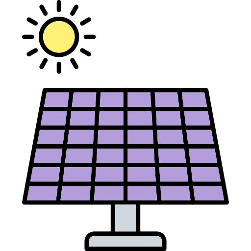zonnepaneel Generic Thin Outline Color icoon