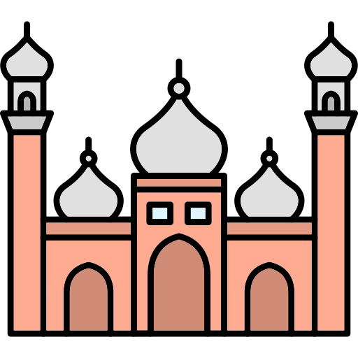 Badshahi mosque Generic Thin Outline Color icon