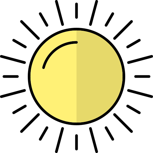 sol Generic Thin Outline Color icono