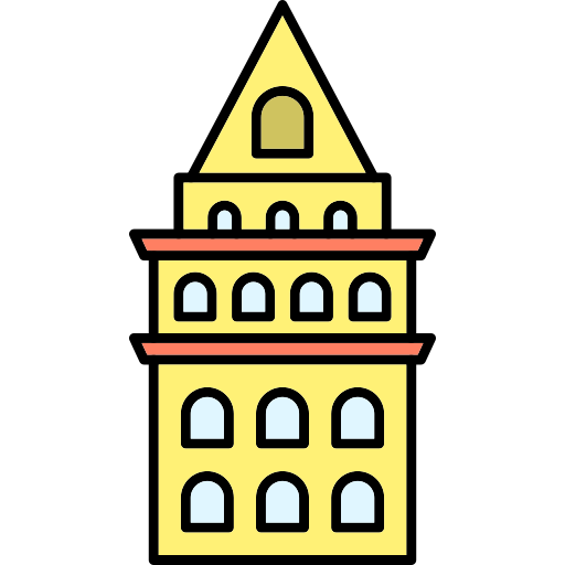 torre de galata Generic Thin Outline Color icono