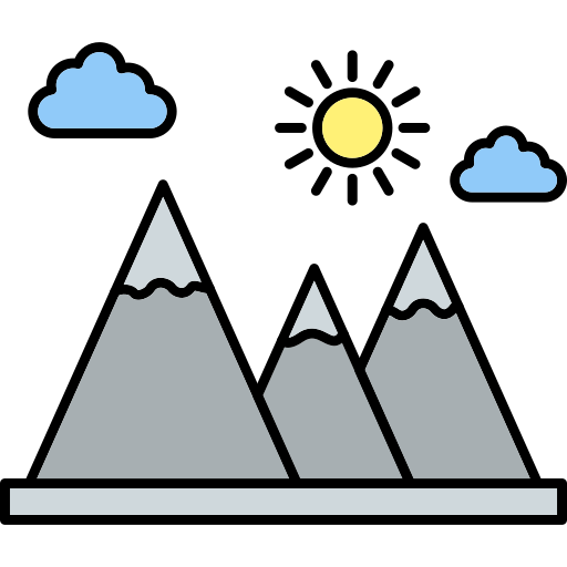 Горы Generic Thin Outline Color иконка