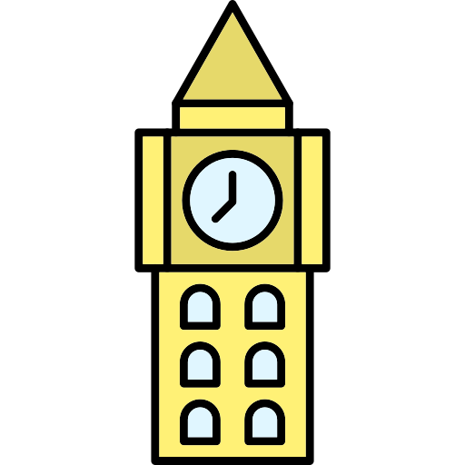torre do relógio Generic Thin Outline Color Ícone