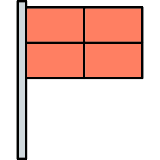 Офсайд флаг Generic Thin Outline Color иконка