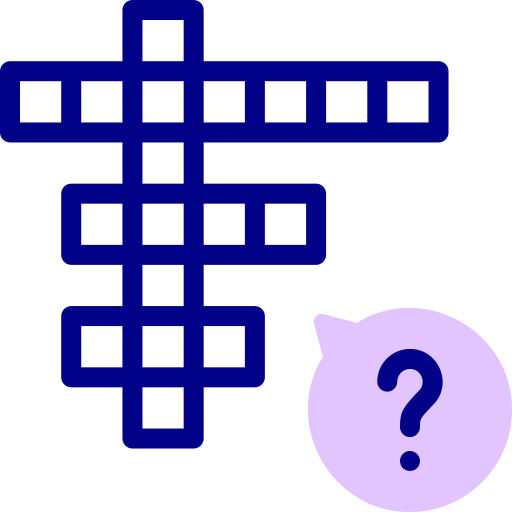 kruiswoordraadsel Detailed Mixed Lineal color icoon