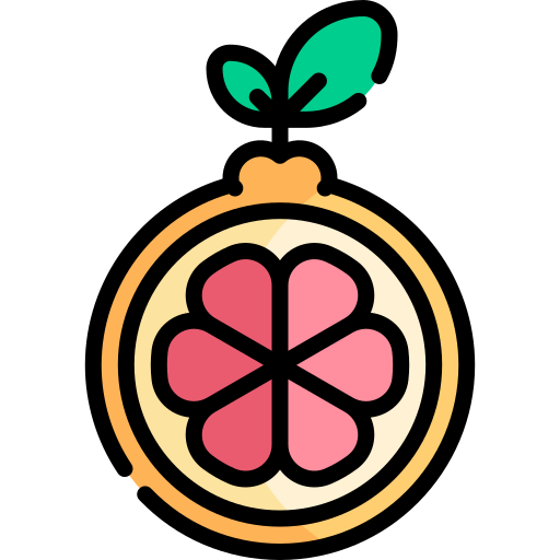 Грейпфрут Kawaii Lineal color иконка