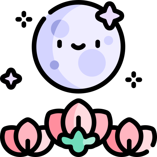 Moon Kawaii Lineal color icon