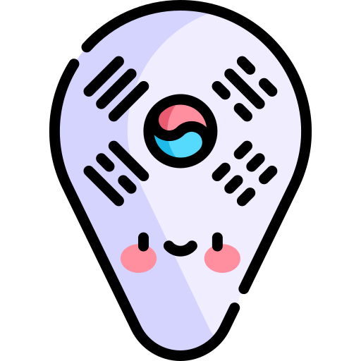 대한민국 Kawaii Lineal color icon