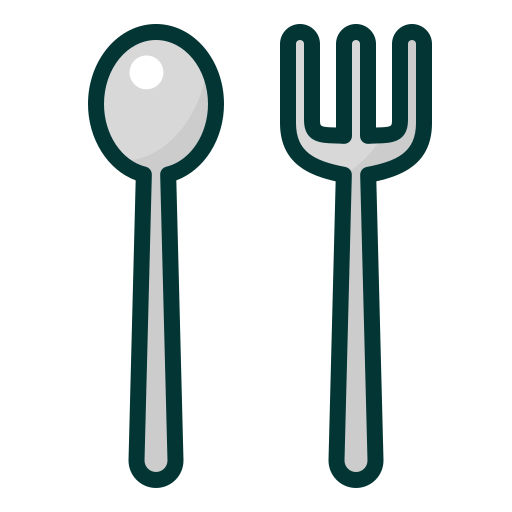 cucchiaio e forchetta Mangsaabguru Lineal Color icona