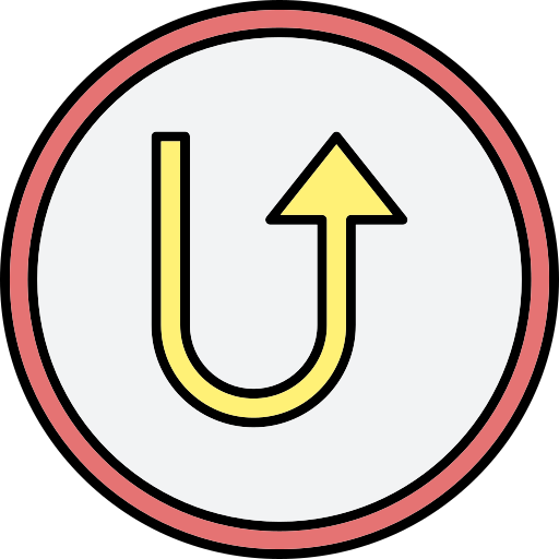 Turn up Generic Thin Outline Color icon