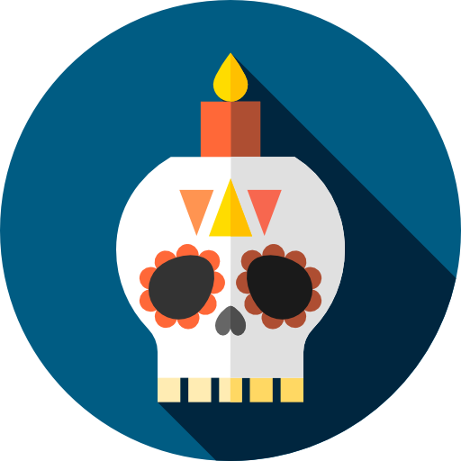 Mexican skull Flat Circular Flat icon