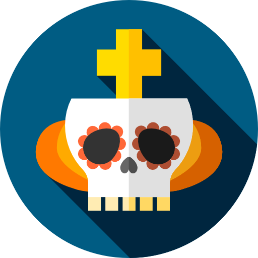 Mexican skull Flat Circular Flat icon