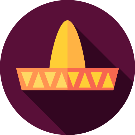 멕시코 모자 Flat Circular Flat icon