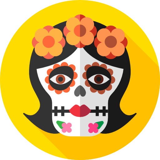 meksykańska czaszka Flat Circular Flat ikona