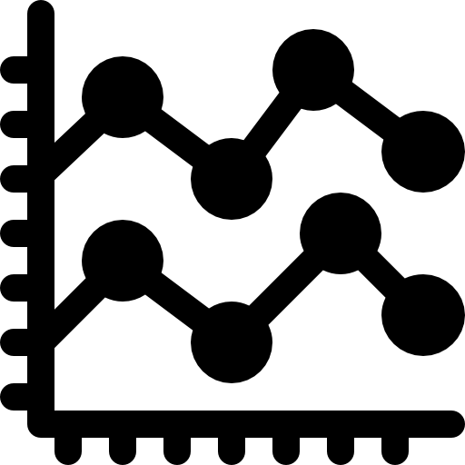 折れ線グラフ Basic Rounded Filled icon