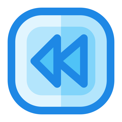 Fast backward Generic Blue icon