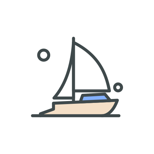 帆船 Generic Outline Color icon