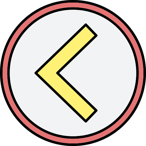 왼쪽 갈매기 Generic Thin Outline Color icon