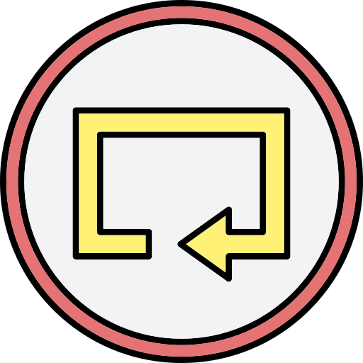 Arrow Generic Thin Outline Color icon