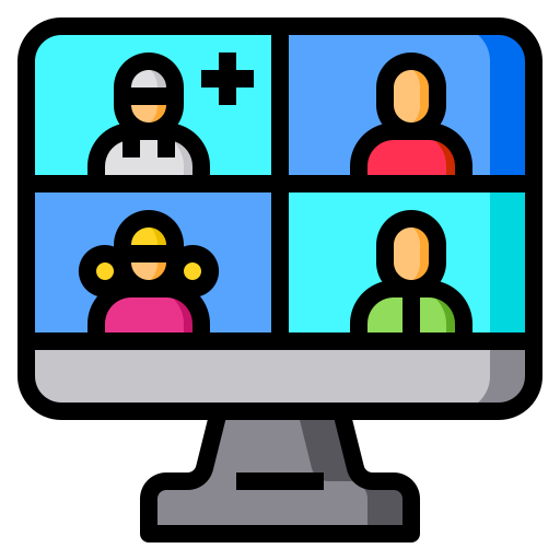 Video conference Catkuro Lineal Color icon
