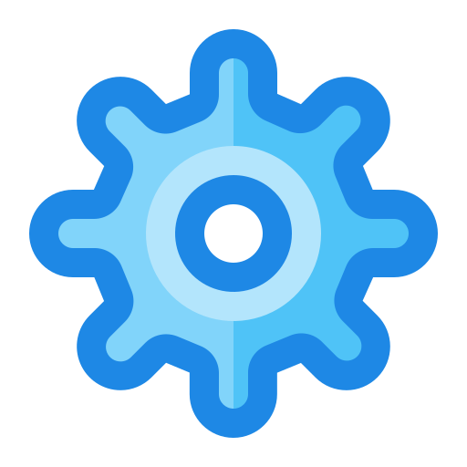 Settings gear icon Generic Blue icon