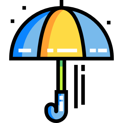 Umbrella Detailed Straight Lineal color icon