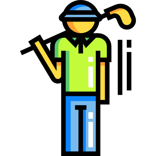 golfspieler Detailed Straight Lineal color icon