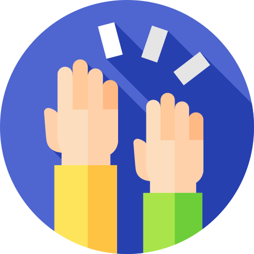 steek je hand op Flat Circular Flat icoon